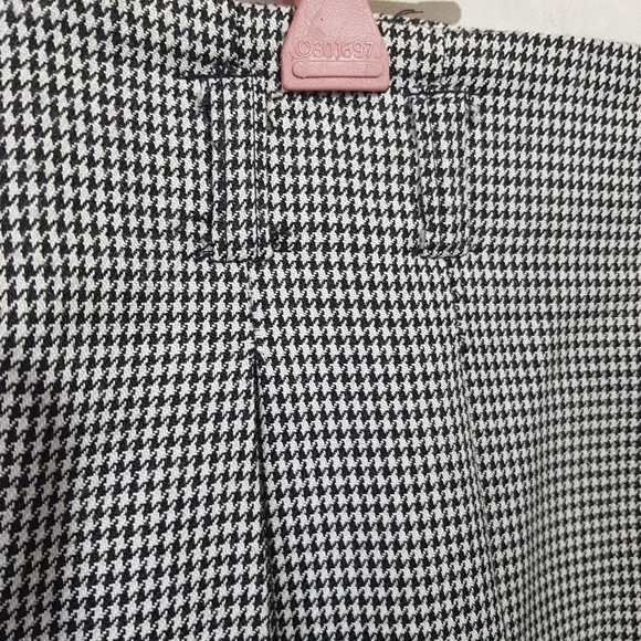 Vintage Danielle B Ultra High Rise Ribcage Houndstooth Pleated Trouser Pants - Picture 7 of 11